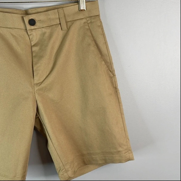 BANANA REPUBLIC NWT Tan Khaki Flat Front Twill Chino Shorts Pockets Preppy 32 - Picture 6 of 13